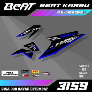 Striping stiker lis decal Beat Karbu 2008 2009 2010 2011 2012 desain terbaru semi fullbody m3159