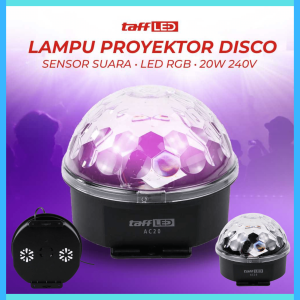 LAMPU PROYEKTOR DISCO TaffLED Sensor Suara LED RGB 220V AC20 / Lampu Proyektor Disco Crystal Dj Live Musik Panggung Bar Terbaru Murah Terlaris