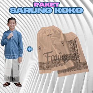 Stelan Baju Muslim Koko Anak Laki-laki Sarkoci Usia 3-10 Tahun Motif Batik Gus Iqdam katun Premium