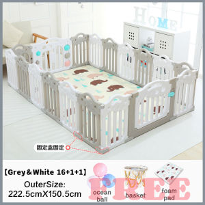 [FreeGifts] Baby Playpen Foldable Non Toxic With Crawling MatOceanBalls&BlueBasket-No Assembly Needed Portable Play Yard for Babies 0-36M|SafeIndoor Play Area for Toddlers&Infants