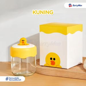 Wadah Bumbu Dapur Kaca 180 ML Karakter Kartun Lucu Food Grade Toples Bumbu Mini Kedap Udara