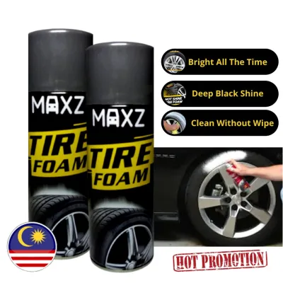 Pengilat Tayar Kereta Foam Spray Polish Tyre Foam Car Extra Shine Motor VIRAL SUPER KILAT 250ml