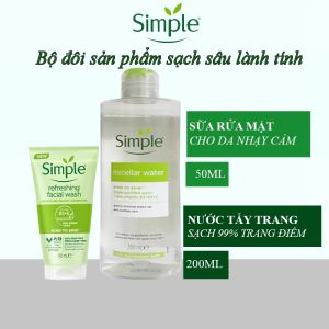 Tặng quà - Combo Sữa rửa mặt Simple + nước tẩy trang Simple 200ml cho mọi loại da