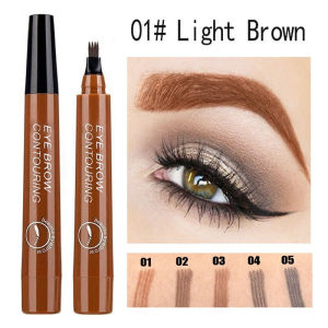 Eyebrow Pencil 4 Tip Liquid Brow Tattoo Pen Makeup Eyebrows Waterproof Nature 5 Colors Eye Brow Liner Suitable For Beginners
