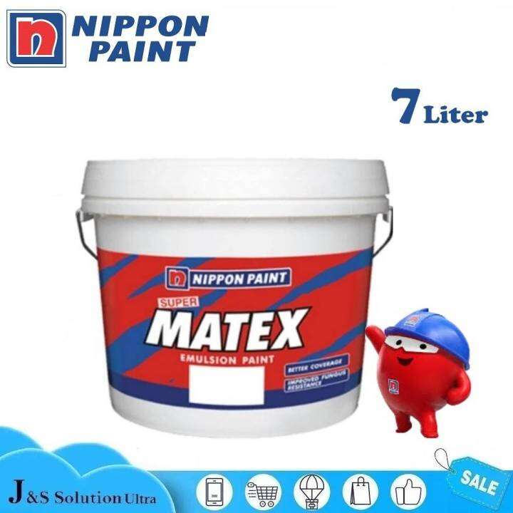 NIPPON PAINT 7L Super Matex Emulsion Paints Ceiling Dinding Cat Dalam ...