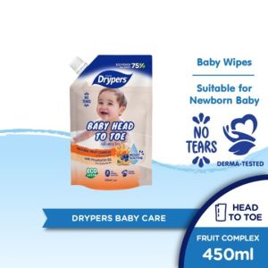 Drypers Baby Head to Toe Toilets Plant Based Extract