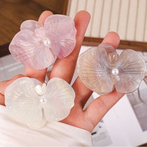 HENLI Hair Rope Butterfly Orchid Hairpin Korean Style Acetic Acid Fresh Barrettes Temperament Side Clip Flower Duckbill Clip Girls