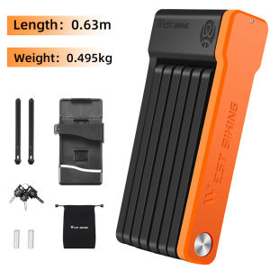 WEST BIKING Foldable Bike Lock  Alloy Anti-Theft Strong Security Bicycle Folding Lock Mount Bracket Bike Chain Lock Bicycle Accessories