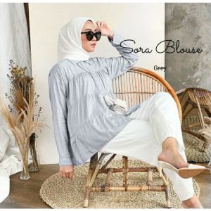 Sora Tunik Rayon Jumbo Polos Blouse Rayon Atasan Baju Wanita Susun Terbaru - batch 1