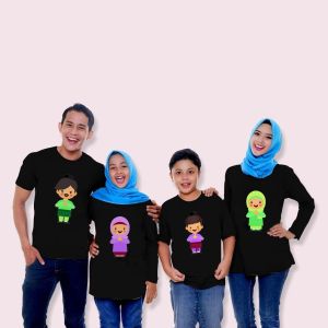 FAM ABAH CS kaos couple lebaran gambar muslim kembar Ayah ibu hijab anak cowok cewek  kakek nenek kapelan keluarga lengan panjang dan lengan pendek bagus murah kapel