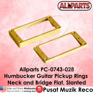 Allparts PC-0743 Slanted Side Flat Bottom Humbucker Pickup Ring Set for Guitar Neck & Bridge Black/Cream Gitar Elektrik