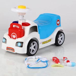 CANDY AMBULANCE DESIGN KIDS 1 - 3 YEARS TOLOCAR PUSH CAR RIDE ON TOY 4 WHEELS LIGHT MUSIC