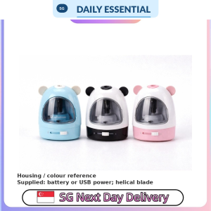 【DAILY ESSENTIAL】 Tenwin 8017 Electric Pencil Sharpener | Battery or USB | Helical Blade