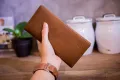 Waller Genuine Wallet Long Buck Cow Leather. 