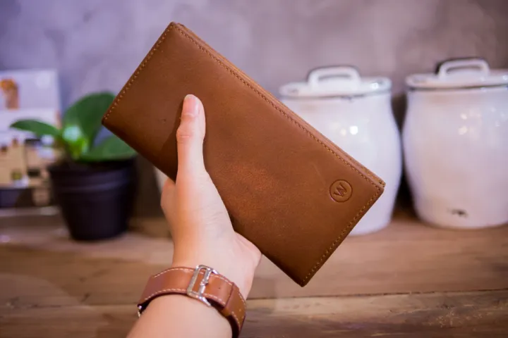 Waller Genuine Wallet Long Buck Cow Leather