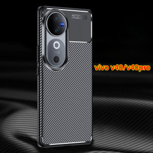 For Vivo v40 Pro S19 Pro Case Luxury Carbon Fiber TPU Soft Edge Back Cover For Vivo v40Pro S19Pro Shockproof Bumper Funda