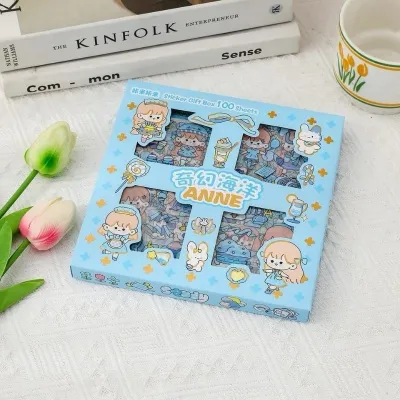 Stiker VINJO Aesthetic Isi 20 40 100 Lembar | Stiker Vinyl Waterproof Vintage Journal Scrapbook - 200 Lembar Unik - Stiker Lucu Tahan Air