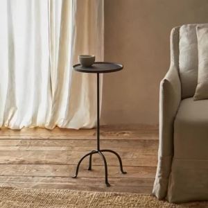 Sacesr Cast Iron Small Coffee Tables European Vintage Coffee Tables Curved Leg Round Tray Top Sofa Side Table Living Room Furniture 5T9N4