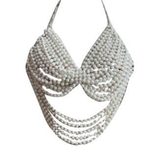 Ngọc Trai chuỗi dây đeo trên người Áo Ngực Bikini Chuỗi Ngực Chuỗi Thời Trang chuỗi dây đeo trên người Phụ Kiện Có Thể Điều Chỉnh Cho Raves Đảng Bãi Biển