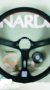 Nardi 14 inch diameter Steering Wheel Black Spoke Made in Thailand