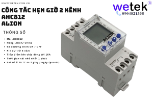 Công tắc hẹn giờ 2 kênh  ALION AHC812 AHC-812 230Vac 24h 7 ngày 16A 58 chương trình BH 12T