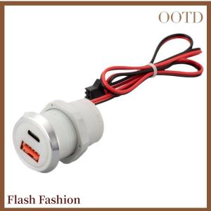 [Falsh F] 1pcs 9V 2A 5V 3A USB Type-C mini sạc nhanh Sạc Xe Hơi Máy tính để bàn ẩn tích hợp USB sạc điện tự động nhúng ổ cắm