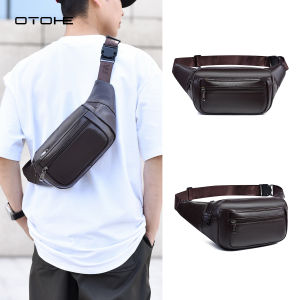 OTOHE Fashion Chest Bag Mens Waist Bag Waterproof PU Bag Sports Bag Large Capacity Phone Bag Casual Bag Cross Body Bag Outdoor Fitness Bag Travel Bag Cycling Bag Business Bag