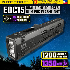 Nitecore EDC15 Flashlight - 1200 Lumens- 1350mW UV - Ultra Slim EDC - USB-C Rechargeable - IPX7