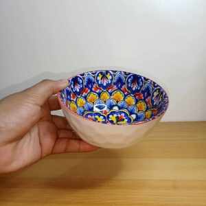 Moroccan Boho Bowl Blue-Yellow-Orange size 5 inches High quality - durable - microwave safe