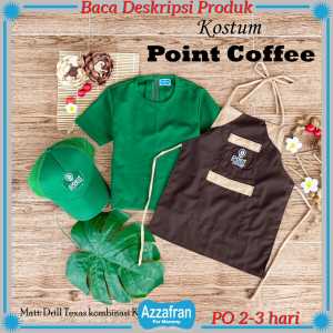 Carnaval Series | Kostum Point Coffee FREE Topi | Baju Anak Karnaval Barista Indomaret | Azzafran