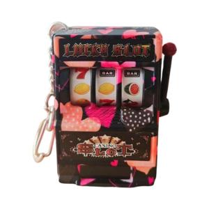 Pocket Casino Miniature Fruit Slot Machines Keychain Bag Pendant Entertainment Accessory Gift for Children and Adults