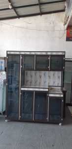 KirimJABODETABEK AJA/30km dr toko/rak piring 4 pintu spanyol/lemari rak piring alumunium premium holo/lemari piring 4 pintu