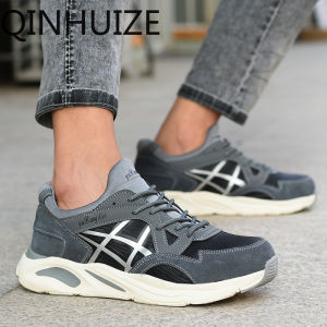 QINHUIZE Fashion safety shoes sports style steel toe caps anti-smash anti-piercing soft-soled lightweight protective safety boots