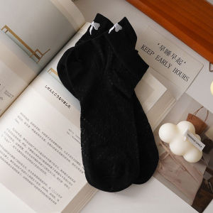 Summer Embroidery Bow Knot Short Socks Harajuku Cute Lolita Casual Funny Ankle Socks Spring Summer Breathable Female Tube Sock