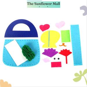 Sunflower 8ชิ้นชุดเย็บผ้าสำหรับเด็กชุดอุปกรณ์เย็บผ้าสักหลาดของเล่นเพื่อการศึกษาก่อนวัยเรียนสำหรับเด็กหัดเล่น