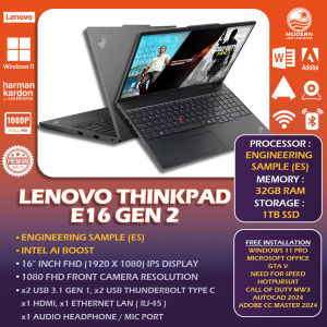 LENOVO THINKPAD E14/E16 GEN 2 LAPTOP - ENGINEERING SAMPLE (ES) - NTEL AI BOOST - 14/16INCH FHD IPS DISPLAY - 1 YEAR WARRANTY