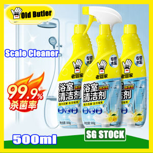 Old Butler Bathroom Scale Cleaner 500ml Natural Plant Extract Limescale Remover Spray 99.9% Antibacterial for Shower Glass Tap Tile Bathtub