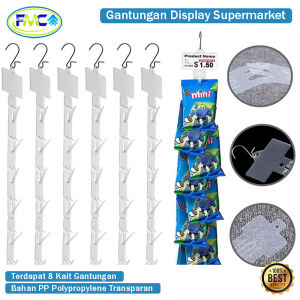 Gantungan Makanan Supermarket Clip Strip Display Makanan Clip Strip Supermarket Snack Plastic Clip Strip Strip Gantung Bahan Plastik Anti Angin Kuat