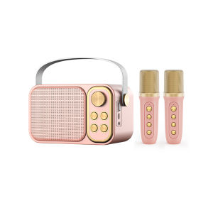 Metalica  Speaker Bluetooth 2 Mic Karaoke Set Portable Microphone Karaoke Speaker Bluetooth KTV Cute Wireless Karaoke Speaker Bluetooth