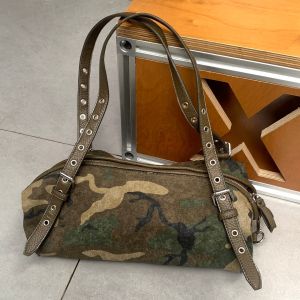 Brand Design Camouflage Women Handbags Large Capacity Canvas Shoulder Bag Commuting Ladies Travel Female Armpit Bag2026