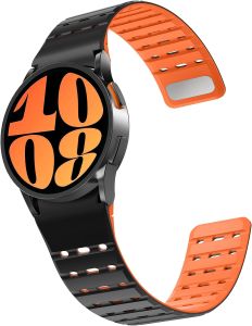 Delidigi Magnetic Sport Band Compatible with Samsung Galaxy Watch 7 6 5 4 FE 40mm 44mm/Galaxy Watch 6 4 Classic 43mm 47mm 42mm 46mm/Watch 5 Pro 45mm 20mm No Gap Breathable Siliocne Strap for Men Women