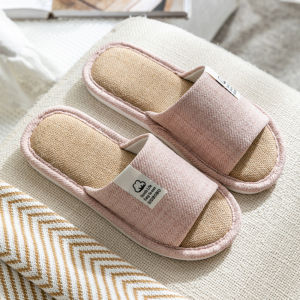 รองเท้าแตะผ้าลินิน พื้นกันลื่น รองเท้าใส่ในบ้านรองเท้าใส่ในออฟฟิศ รองเท้าแตะ สไตล์ญี่ปุ่น รองเท้าแตะผ้าลินิน พื้นกันลื่น