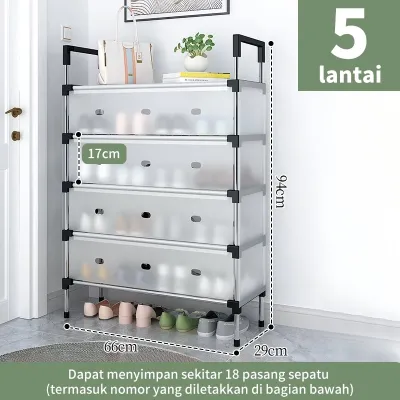 Rak Sepatu Susun Tertutup Tahan Debu /Rak Tas Serbaguna/Rak Sepatu Besi Kuat Tebal
