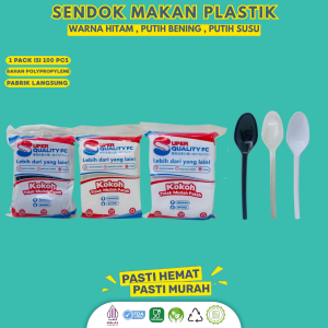 Sendok Makan Sendok Plastik Hitam (Isi 100 Pcs-W.SH100)