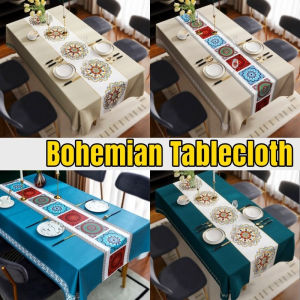 6 Seater Tablecloth PVC Oil Proof Scratch Resistant Table Mantle Bohemian Embroidery Table Cloth