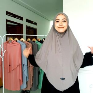 Jilbab Hijab Kerudung Bergo Instan Khimar Hanin // Khimar Syari Jumbo // Jilbab Termurah