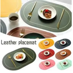 Dual Color Circular Irregular Placemats Double-layer PU Leather Coffee Dining Table Decor Mat Ins Insulation Plate Mat