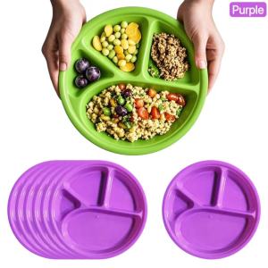 BINLU 🔥12pcs 10inch BPA-Free Plastic Divided Plate Set - Plato Dividido Dishwasher Safe Stackable for Home & Restaurant Use