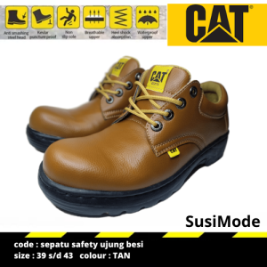 Safety Pendek Tali Motif Kulit Jeruk Septi Boot Motif Kulit Jeruk Coklat