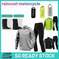 🇸🇬 [In Stock] Motorcycle full body raincoat rain pants split suit outdoor riding protective clothing trousers with hidden shoe cover raincoat motorcycle. 